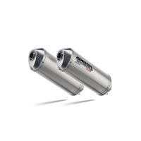 GPR exhaust compatible with Aprilia Pegaso Strada 650 2005-2011, Satinox, Dual Homologated legal slip-on exhaust including removable db killers and link pipes 