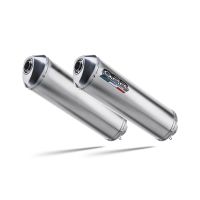 GPR exhaust compatible with Aprilia Etv Caponord 1000 2001-2007, Satinox, Dual Homologated legal slip-on exhaust including removable db killers and link pipes 