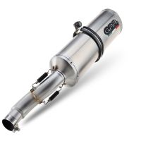 Exhaust compatible with Aprilia Mana 850 Gt 2007-2016, Satinox, Mid-Full system exhaust including removable db killer 