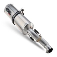 Exhaust compatible with Triumph Speed 400 2023-2025, Satinox , Slip-on exhaust including removable db killer and link pipe, EPA-compliant 