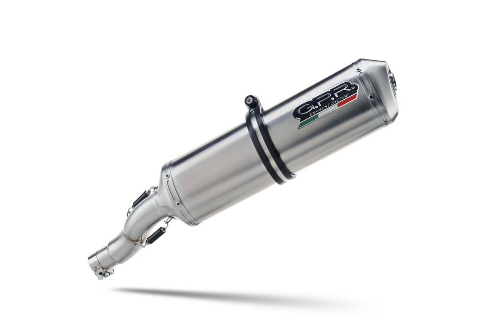 Exhaust compatible with Aprilia Mana 850 Gt 2007-2016, Satinox, Mid-Full system exhaust including removable db killer 