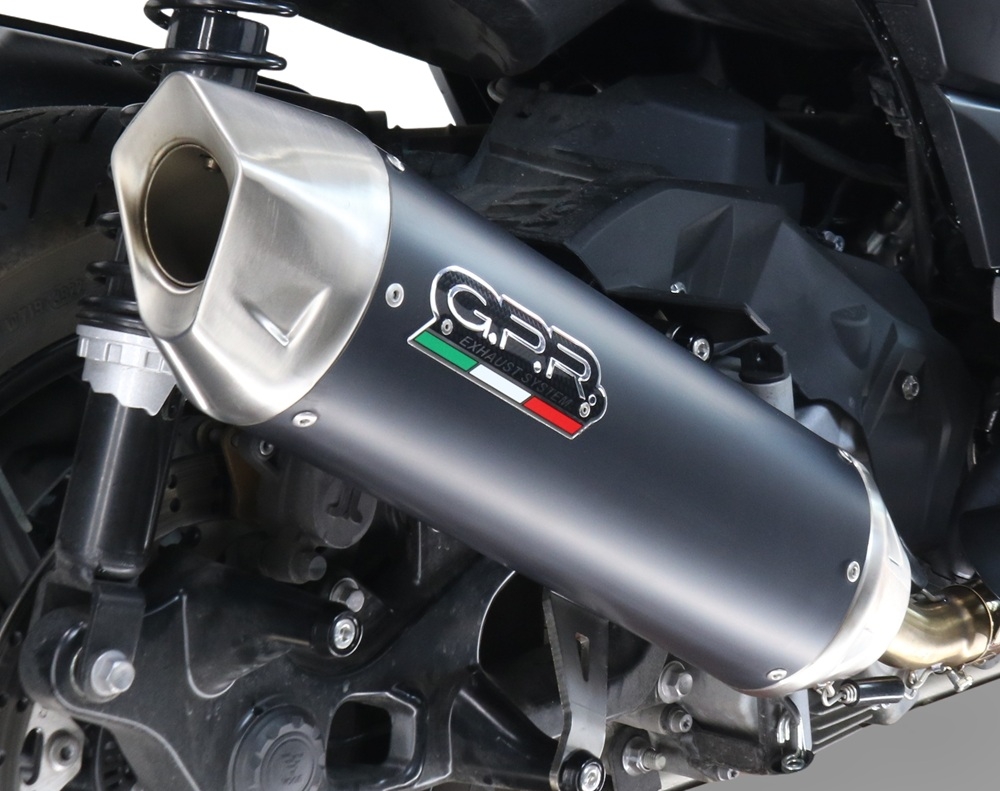 GPR exhaust compatible with Aprilia Sportcity 300 Street I.E. 2008-2013, Furore-X Scooter, Homologated legal full system exhaust, including removable db killer 