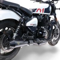 Exhaust compatible with Royal Enfield Shotgun 650 2024-2025, Ultracone Black, Dual slip-on exhausts including removable db killers and link pipes 