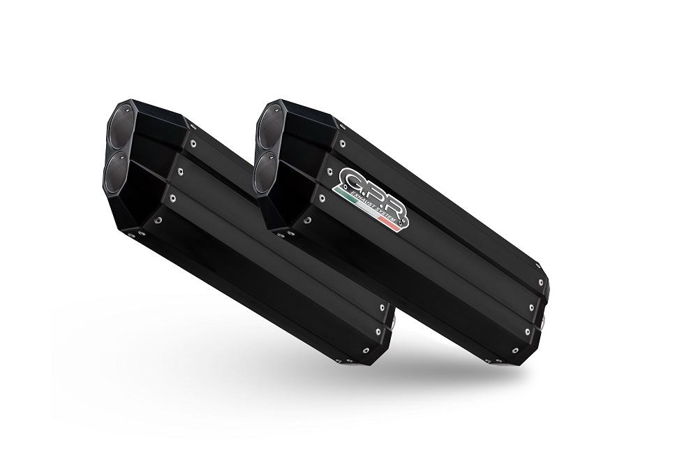 Exhaust compatible with Bmw K1600GT 2017-2021, Hyper Sonic Black Titanium, Dual slip-on including removable db killers and link pipes, not EPA-compliant 