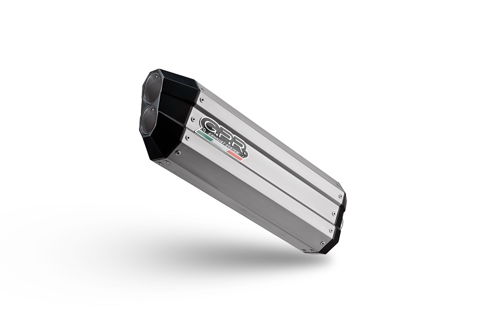 Exhaust compatible with Bmw F800GT 2017-2019, Hyper Sonic Titanium, Slip-on exhaust including removable db killer and link pipe, EPA-compliant 