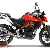 GPR exhaust compatible with Swm Motorcycles Hoku 125 2022-2024, Deeptone Inox, Homologated legal slip-on exhaust including removable db killer and link pipe 