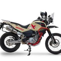 GPR exhaust compatible with Swm Motorcycles Superdual 600 T 2023-2024, Satinox , Dual Homologated legal slip-on exhaust including removable db killers and link pipes 