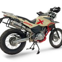 GPR exhaust compatible with Swm Motorcycles Superdual 600 T 2023-2024, Satinox , Dual Homologated legal slip-on exhaust including removable db killers and link pipes 