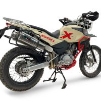 GPR exhaust compatible with Swm Motorcycles Superdual 600 T 2023-2024, Trioval, Dual Homologated legal slip-on exhaust including removable db killers and link pipes 