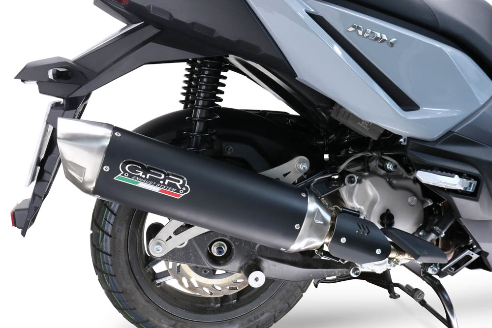 GPR exhaust compatible with  Sym ADX300 2024-2026, Furore-X Scooter, Slip-on exhaust including removable db killer, link pipe and catalyst,  EPA-compliant 
