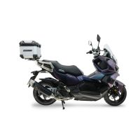 Top case GPR TECH compatible with  Sym ADX 125 2024/2026 e5 Plus GPR TECH Top case in aluminum, silver color with specific plate included Capacity 26 LT.