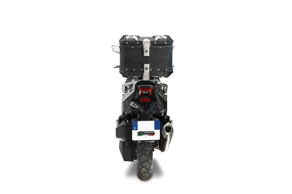 Top case GPR TECH compatible with  Sym ADX 125 2024/2026 e5 Plus GPR TECH Top case in aluminum, black color with specific plate included Capacity 26 LT.