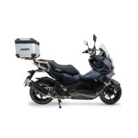 Top case GPR TECH compatible with  Sym ADX 125 2024/2026 e5 Plus GPR TECH Top case in aluminum, silver color with specific plate included Capacity 45 LT.