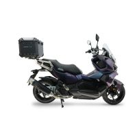 Top case GPR TECH compatible with  Sym ADX 125 2024/2026 e5 Plus GPR TECH Top case in aluminum, black color with specific plate included Capacity 45 LT.