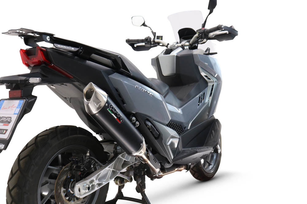GPR exhaust compatible with  Sym ADX TG400 2024-2026, Furore-X Scooter, Slip-on exhaust including link pipe and removable db killer 