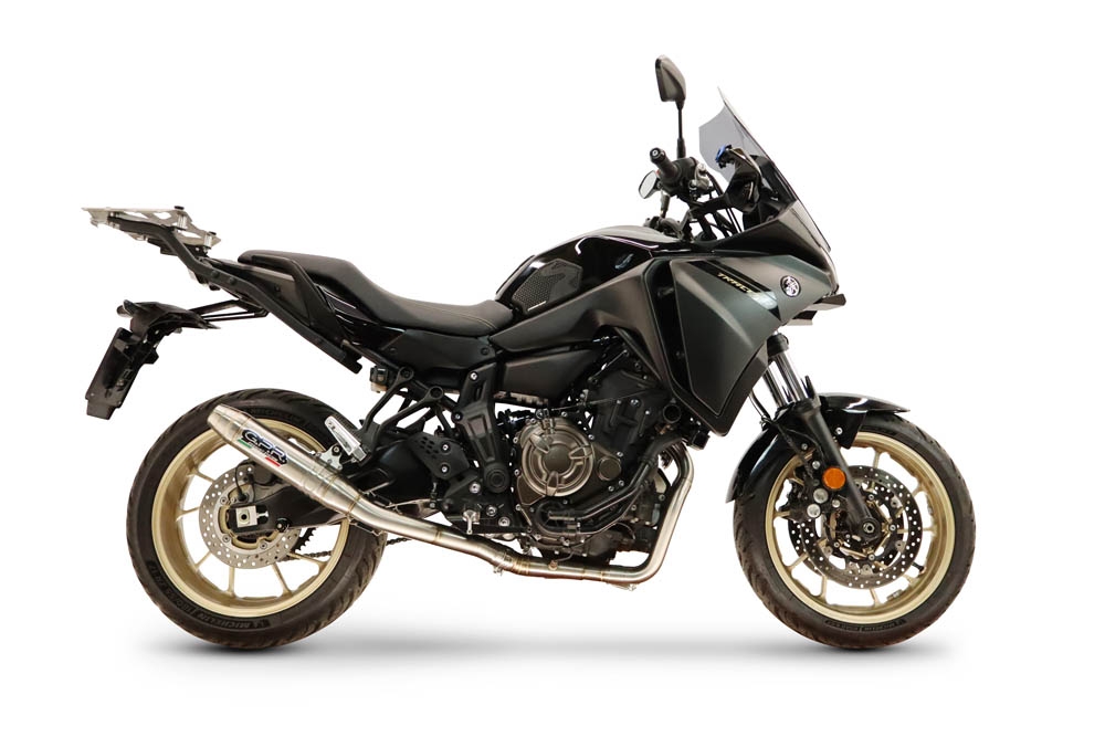 GPR exhaust compatible with Yamaha Tracer 700 2016-2019, Albus Ceramic, full system exhaust legal for UK and non-EU countries including removable db killer 