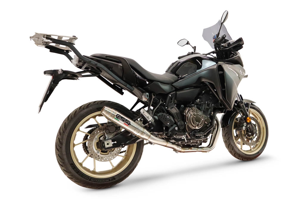GPR exhaust compatible with Yamaha Tracer 700 2016-2019, Albus Ceramic, full system exhaust legal for UK and non-EU countries including removable db killer 