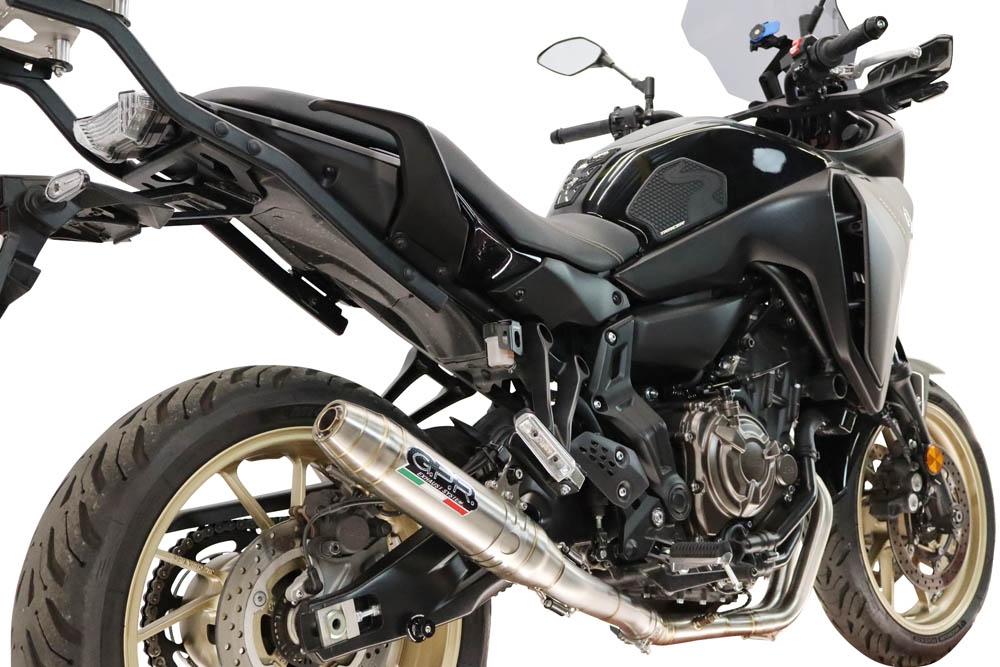 GPR exhaust compatible with Yamaha Tracer 700 2016-2019, Albus Ceramic, full system exhaust legal for UK and non-EU countries including removable db killer 