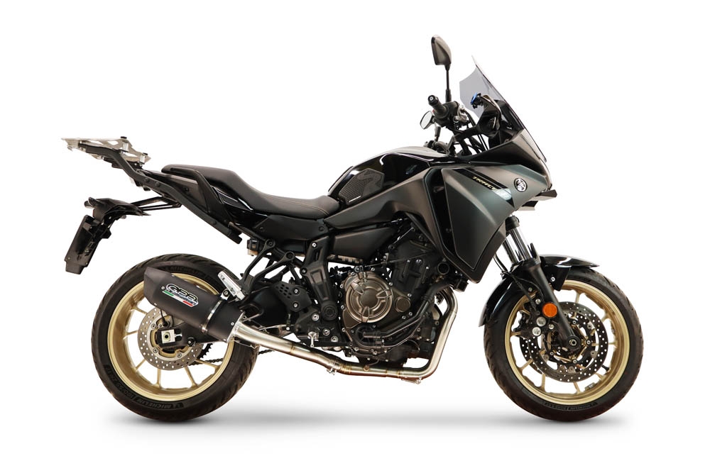 GPR exhaust compatible with Yamaha Tracer 7 GT 2020-2024, Furore Nero, Racing full system exhaust, including removable db killer 