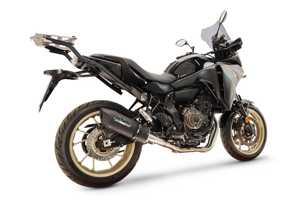 GPR exhaust compatible with Yamaha Tracer 7 GT 2020-2024, Furore Nero, Racing full system exhaust, including removable db killer 