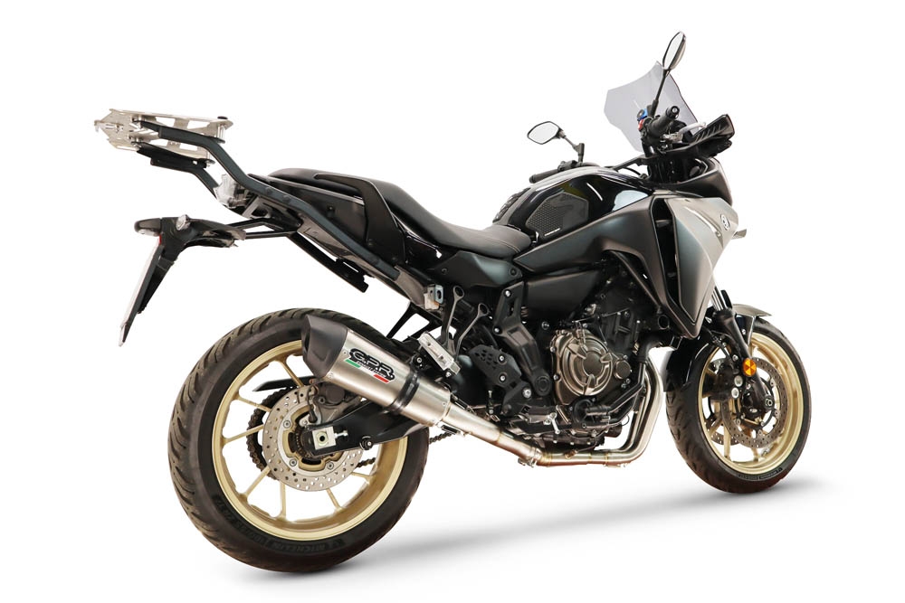 GPR exhaust compatible with Yamaha Tracer 7 2021-2024, New Grand Prix Evo Titanium, Racing full system exhaust, including removable db killer 