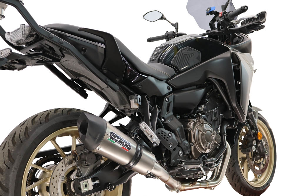 GPR exhaust compatible with Yamaha Tracer 7 2021-2024, New Grand Prix Evo Titanium, Racing full system exhaust, including removable db killer 