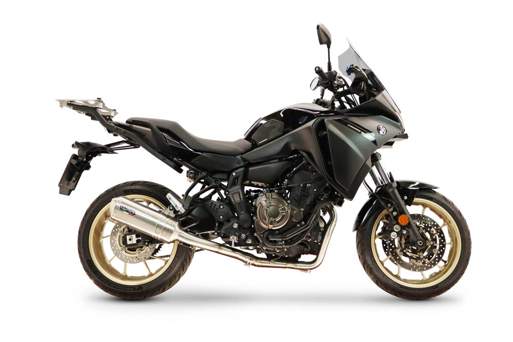 GPR exhaust compatible with Yamaha Tracer 7 2021-2024, Satinox , full system exhaust legal for UK and non-EU countries including removable db killer 