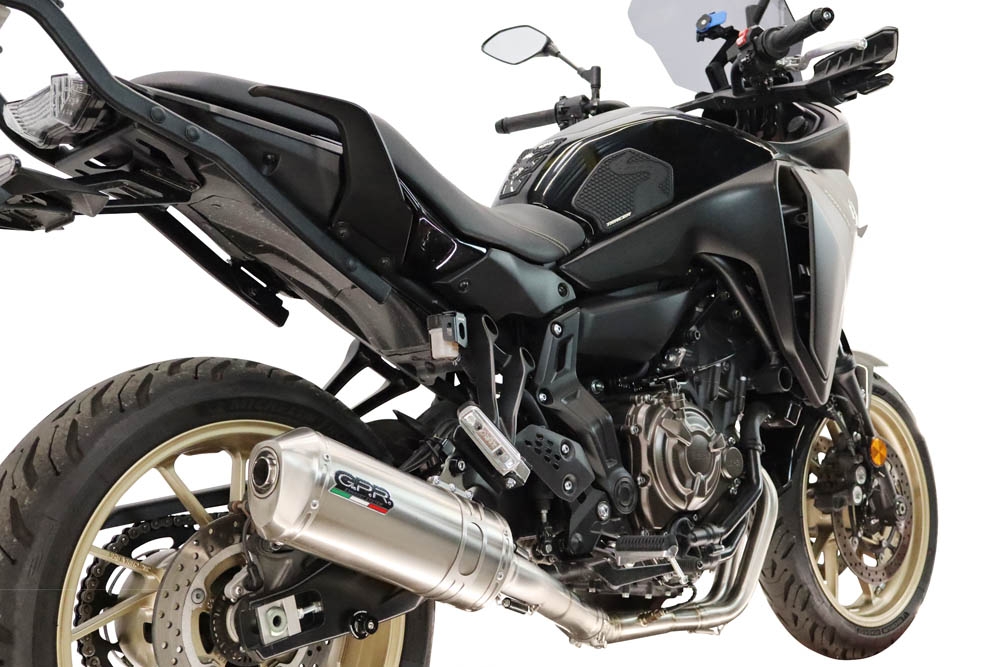 GPR exhaust compatible with Yamaha Tracer 7 2021-2024, Satinox , full system exhaust legal for UK and non-EU countries including removable db killer 
