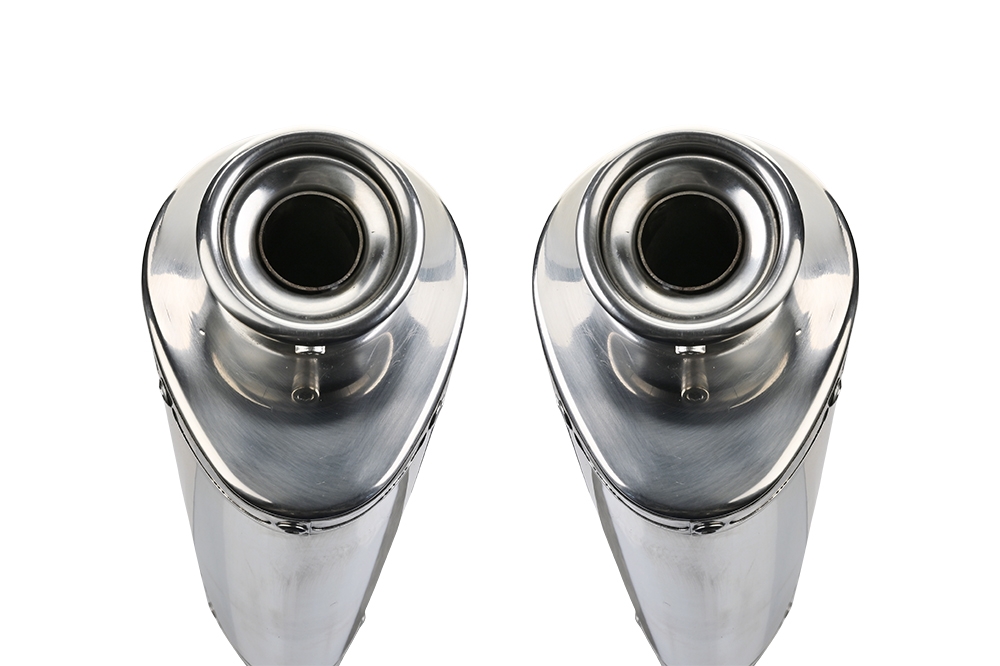 Exhaust compatible with Aprilia Pegaso 650 Ga 1992-1996, Trioval, Dual slip-on including removable db killers and link pipes, EPA-compliant 