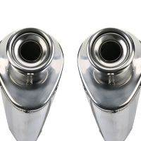 Exhaust compatible with Aprilia Pegaso 650 Ga 1992-1996, Trioval, Dual slip-on including removable db killers and link pipes, EPA-compliant 