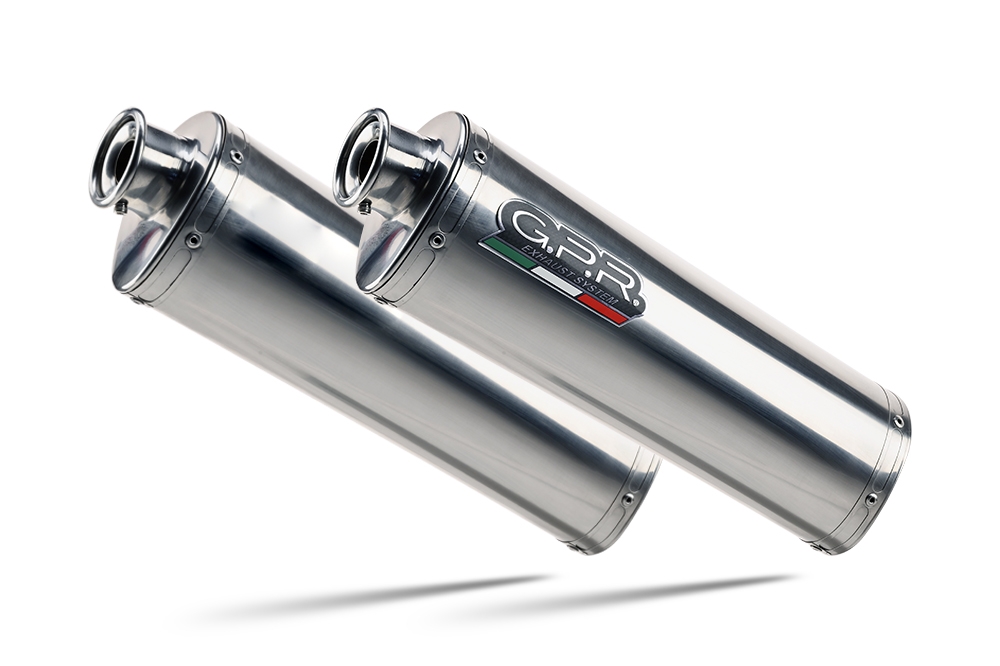 Exhaust compatible with Aprilia Pegaso 650 Ga 1992-1996, Trioval, Dual slip-on including removable db killers and link pipes, EPA-compliant 