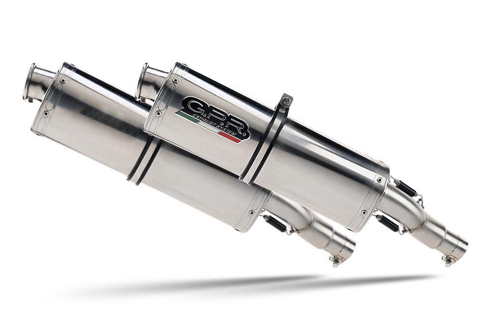 Exhaust compatible with Aprilia Pegaso 650 Ga 1992-1996, Trioval, Dual slip-on including removable db killers and link pipes, EPA-compliant 