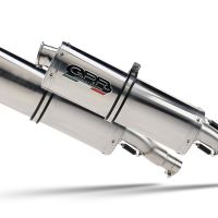 Exhaust compatible with Aprilia Pegaso 650 Ga 1992-1996, Trioval, Dual slip-on including removable db killers and link pipes, EPA-compliant 