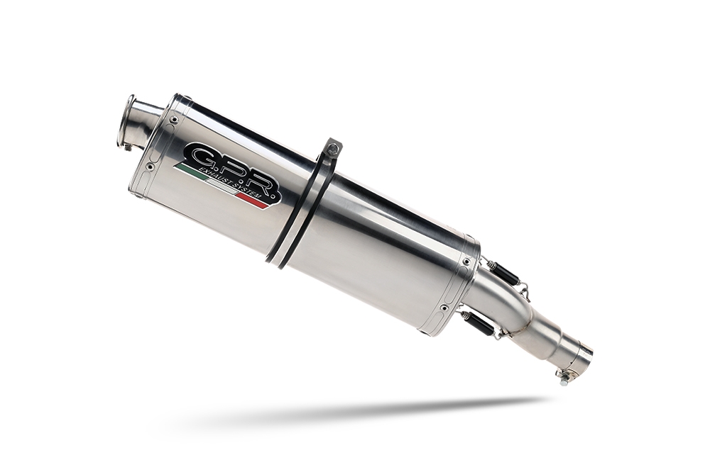 Exhaust compatible with Benelli Trk 502 2021-2024, Trioval, Slip-on exhaust including link pipe and removable db killer 