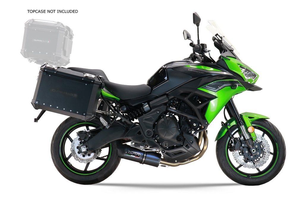 GPR TECH compatible with  Kawasaki Versys 650 2023/2024 e5 plus GPR TECH Pair of side cases aluminum made, black color with specific pannier holder Capacity 38 LT. + 38 LT.