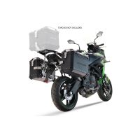 GPR TECH compatible with  Kawasaki KLE 500 2026/2027 e5 plus GPR TECH Side cases aluminum made for original exhaust position, black color with specific pannier holder Capacity 38 LT. + 38 LT.