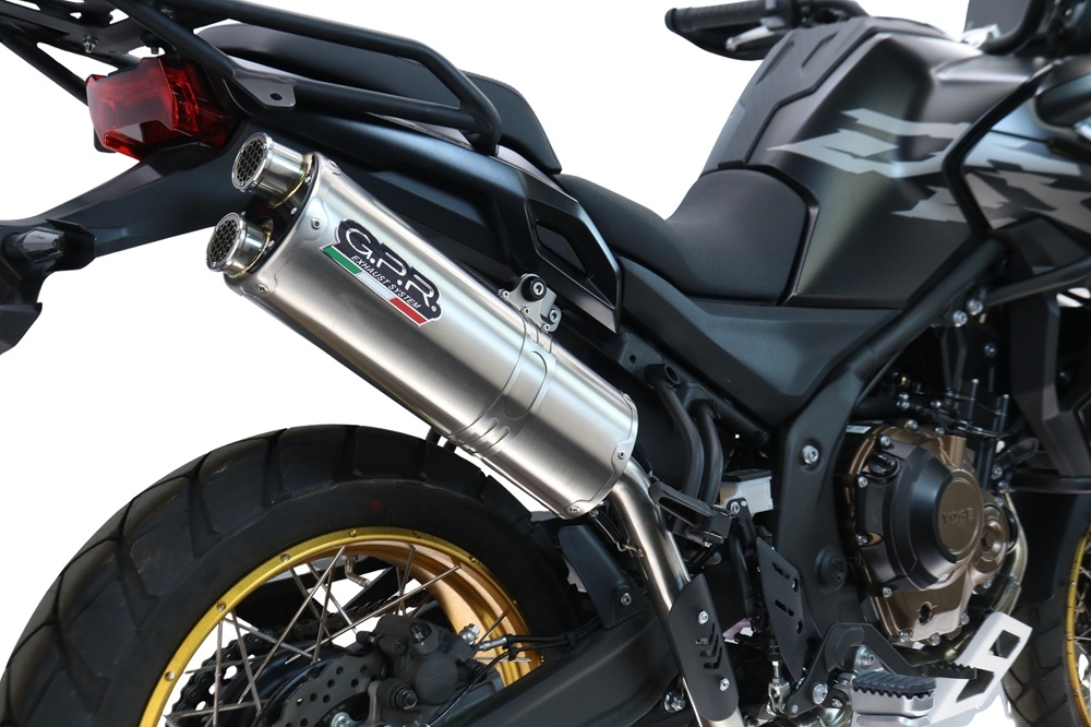 GPR exhaust compatible with Voge 625DSX 2024-2025, Dual Inox, Homologated legal slip-on exhaust including removable db killer and link pipe 