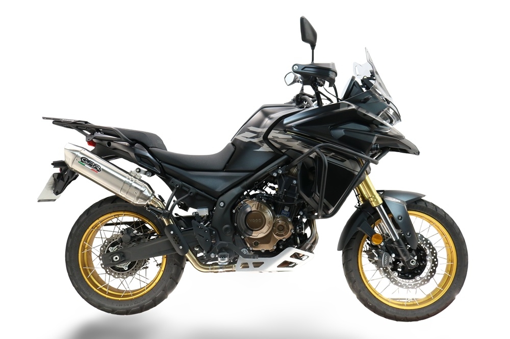 GPR exhaust compatible with Voge 625DSX 2024-2025, Furore-X Acciaio Inox, Homologated legal slip-on exhaust including removable db killer and link pipe 