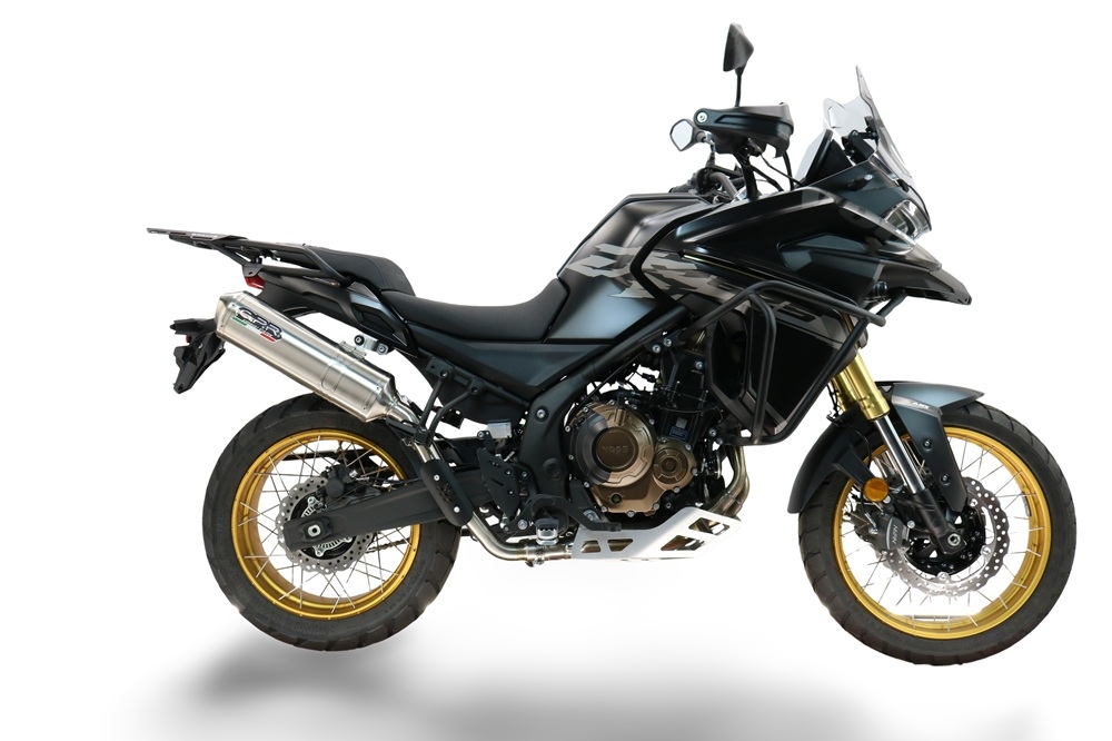 GPR exhaust compatible with Voge 625DSX 2024-2025, Satinox , Homologated legal slip-on exhaust including removable db killer and link pipe 