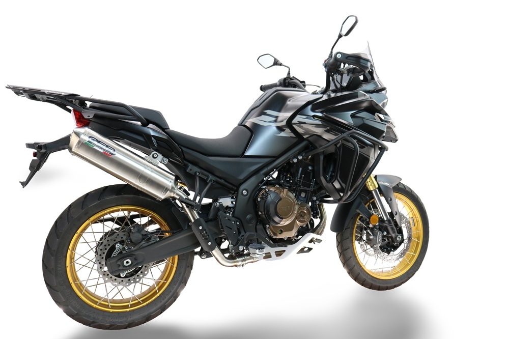 GPR exhaust compatible with Voge 625DSX 2024-2025, Satinox , Homologated legal slip-on exhaust including removable db killer and link pipe 