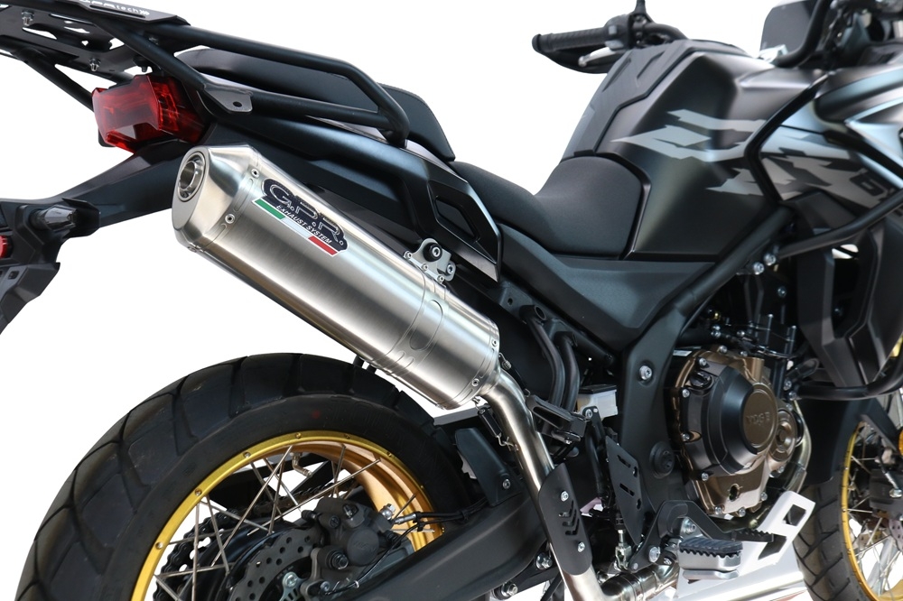 GPR exhaust compatible with Voge 625DSX 2024-2025, Satinox , Homologated legal slip-on exhaust including removable db killer and link pipe 