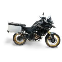 GPR TECH compatible with  Voge 625DSX 2024/2025 e5 GPR TECH Pair of side cases aluminum made with contoured right side, silver color with specific pannier holder Capacity 38 LT. + 32 LT.