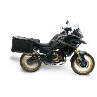GPR TECH compatible with  Voge 625DSX 2024/2025 e5 GPR TECH Pair of side cases aluminum made with contoured right side, black color with specific pannier holder Capacity 38 LT. + 32 LT.
