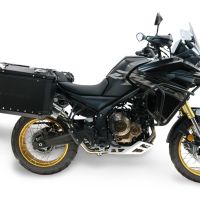 GPR TECH compatible with  Voge 625DSX 2024/2026 e5 GPR TECH Pair of side cases aluminum made with contoured right side, black color with specific pannier holder Capacity 38 LT. + 32 LT.