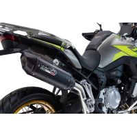 GPR exhaust compatible with Voge 625DSX 2024-2025, Furore-X Titanio Nero, Homologated legal slip-on exhaust including removable db killer and link pipe 