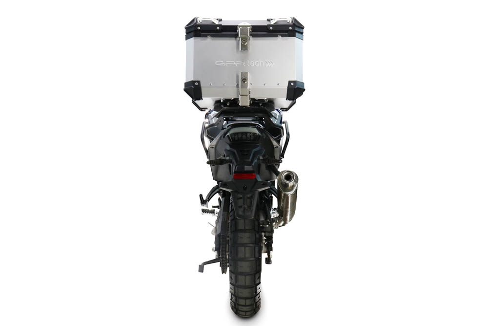 Top case GPR TECH compatible with  Voge DS 800 Rally 2025/2026 GPR TECH Top case in aluminum, silver color with specific plate included Capacity 45 LT.