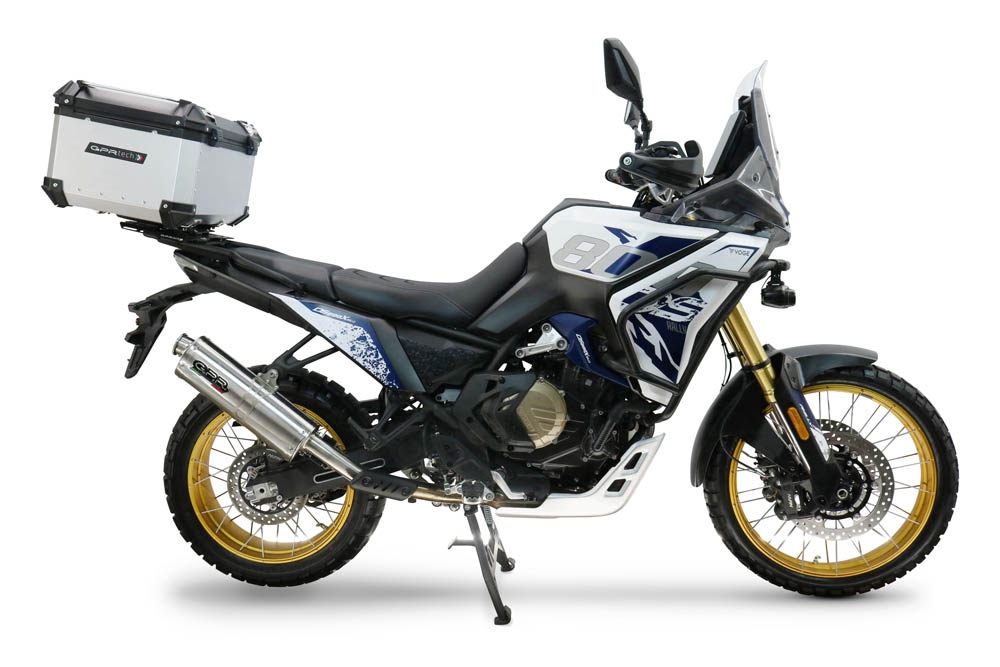 Top case GPR TECH compatible with  Voge DS 800 Rally 2025/2026 GPR TECH Top case in aluminum, silver color with specific plate included Capacity 55 LT.