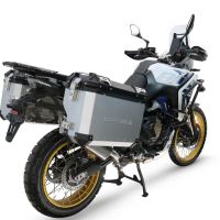 GPR TECH compatible with  Voge DS 800 Rally 2025/2026 GPR TECH Pair of side cases aluminum made with contoured right side, silver color with specific pannier holder TECH-EVO serie  Capacity 38 LT. + 32 LT.