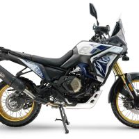 GPR exhaust compatible with Voge DS 800 Rally 2025-2026, Furore-X Titanio Nero, Racing slip-on exhausts including link pipe and removable db killer 