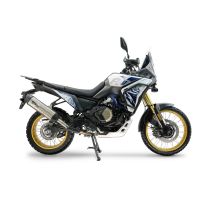 GPR exhaust compatible with Voge DS 800 Rally 2025-2026, Furore-X Titanio, Homologated legal slip-on exhaust including removable db killer and link pipe 